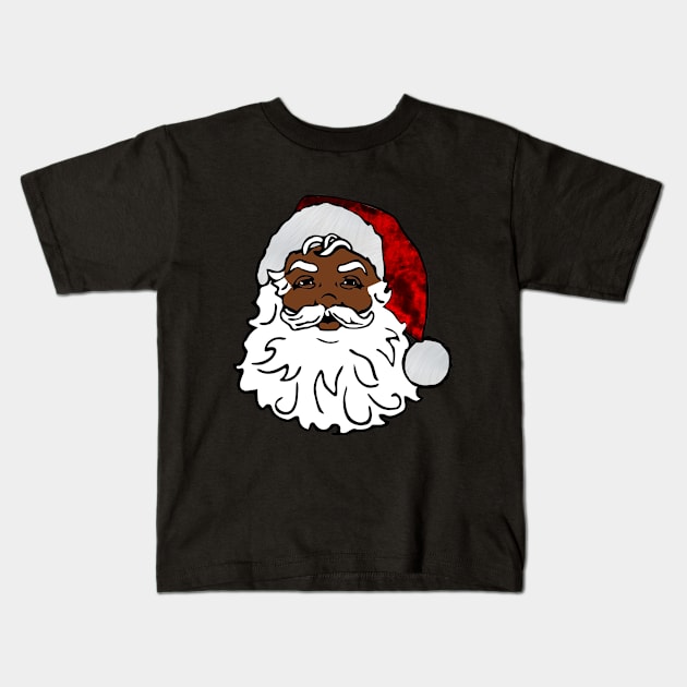 african black santa claus christmas Kids T-Shirt by gossiprag